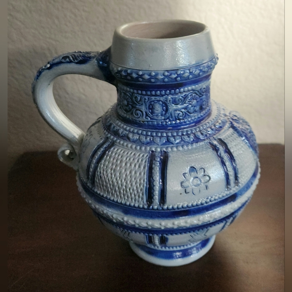 Westerwald Antique 🍺 Salt Glazed Stoneware Ewer, Beer Jug EUC $100